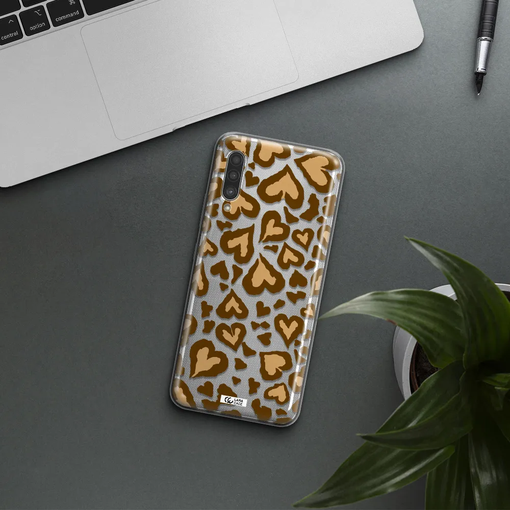 Heart Leopard Samsung A90 Clear TPU Case