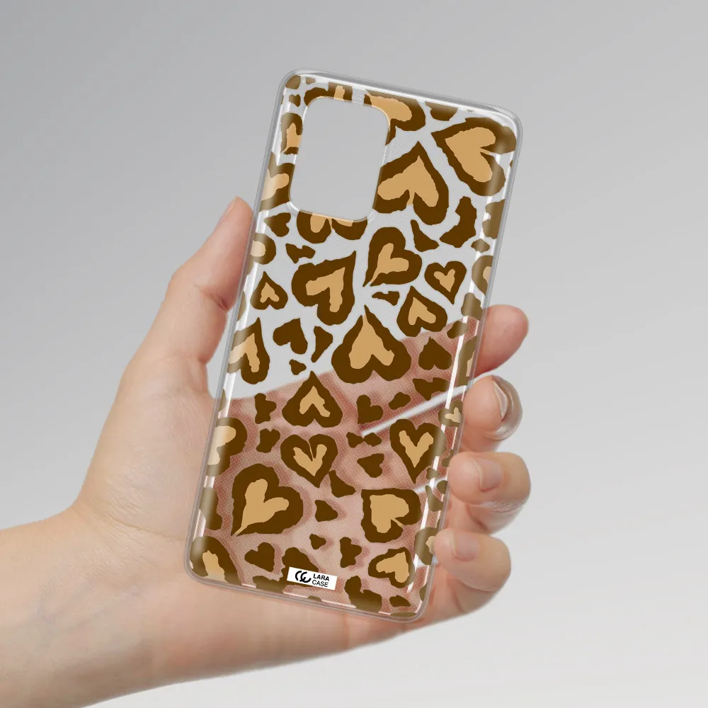Heart Leopard Samsung A91 Clear TPU Case