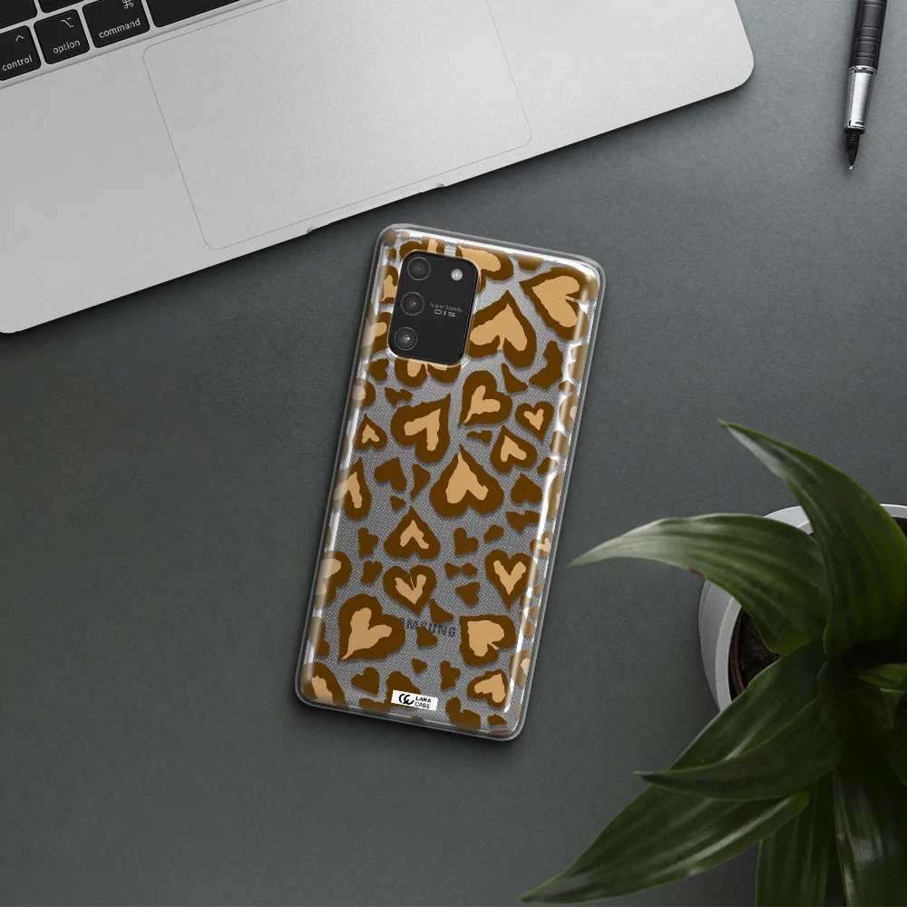 Heart Leopard Samsung A91 Clear TPU Case