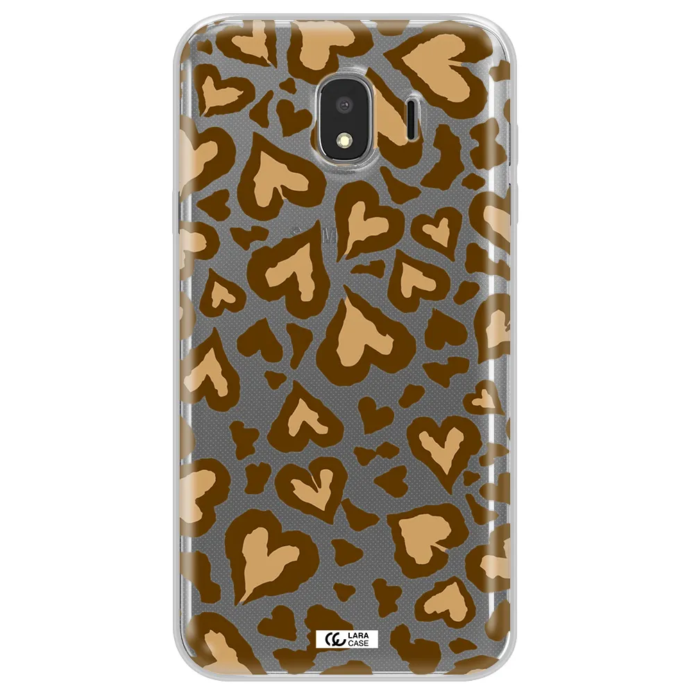 Heart Leopard Samsung J4 Clear TPU Case