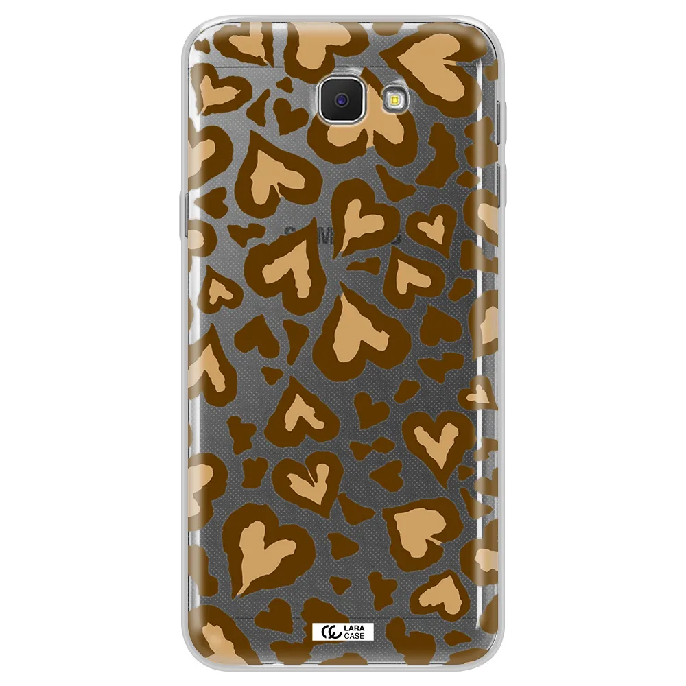 Heart Leopard Samsung J5 Prime Clear TPU Case