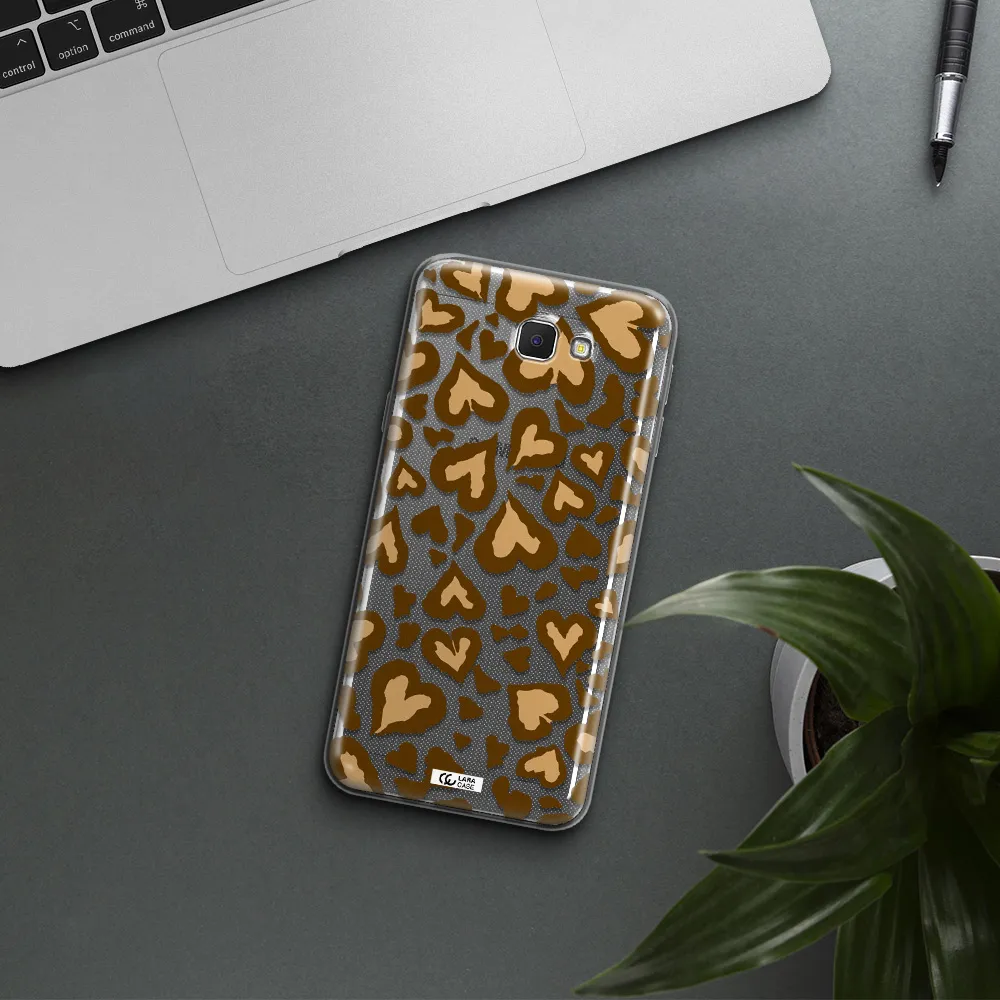 Heart Leopard Samsung J5 Prime Clear TPU Case