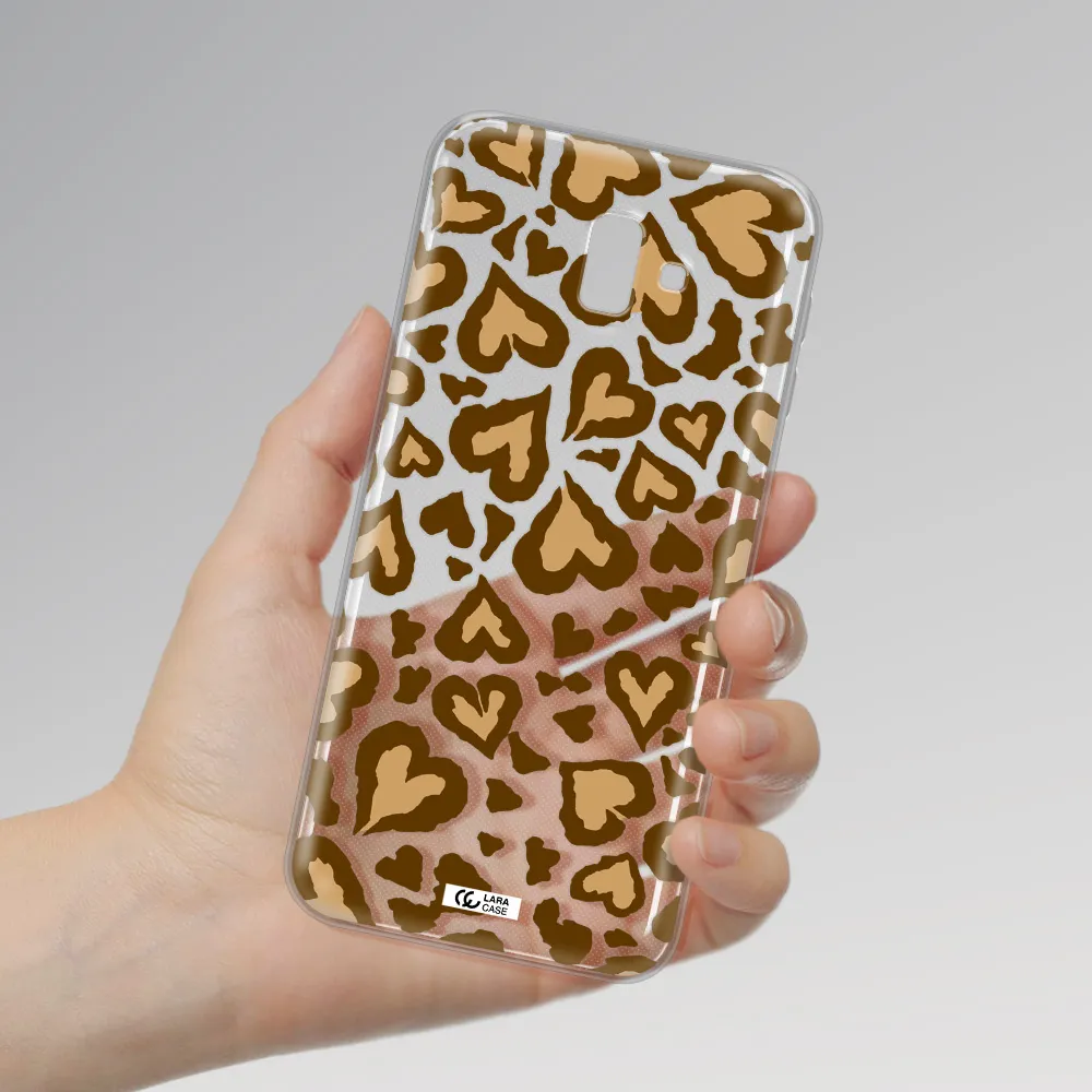 Heart Leopard Samsung J6 Plus Clear TPU Case