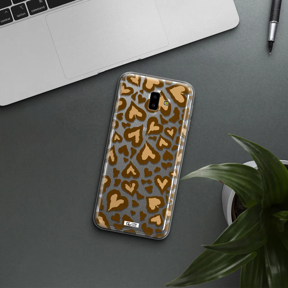 Heart Leopard Samsung J6 Plus Clear TPU Case