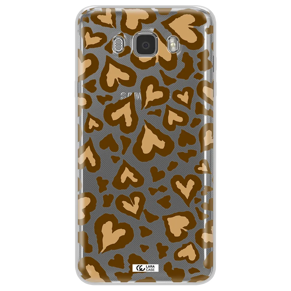 Heart Leopard Samsung J7 2016 Clear TPU Case