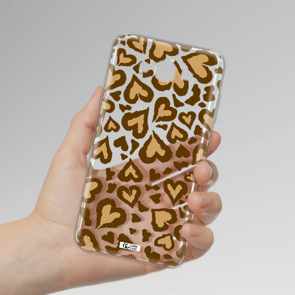 Heart Leopard Samsung J7 Clear TPU Case
