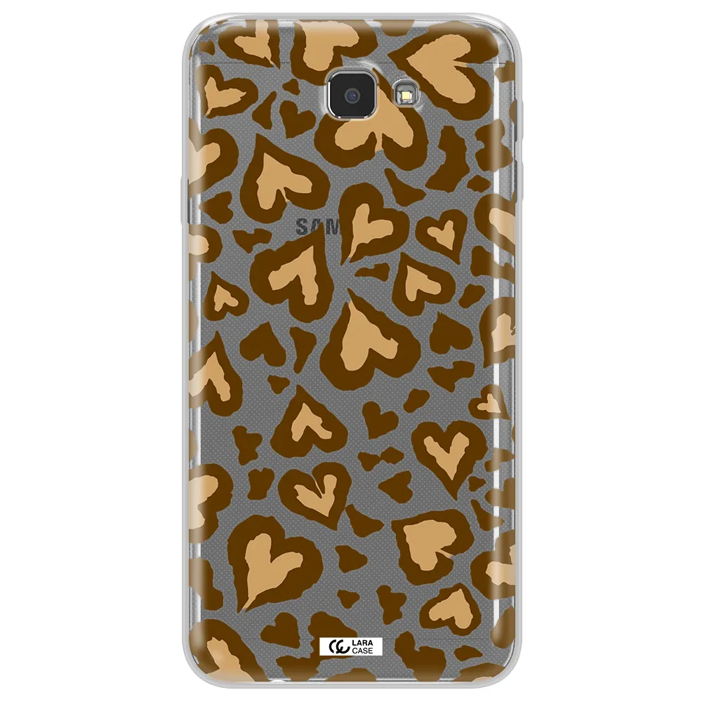 Heart Leopard Samsung J7 Prim Clear TPU Case