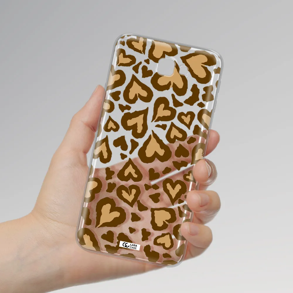 Heart Leopard Samsung J7 Prim Clear TPU Case