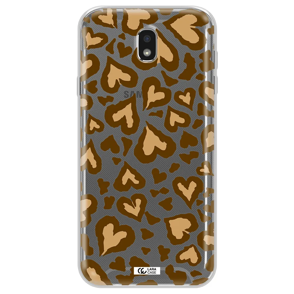 Heart Leopard Samsung J7 Pro Clear TPU Case