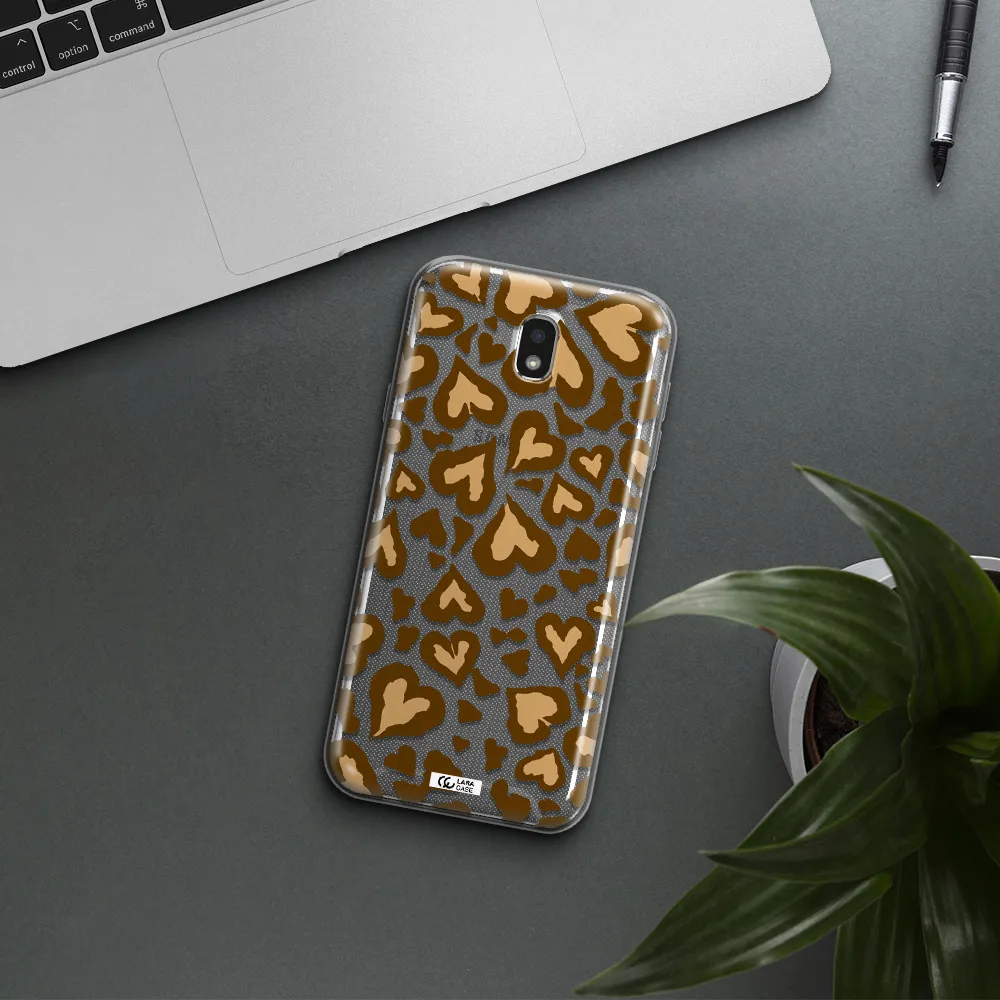 Heart Leopard Samsung J7 Pro Clear TPU Case