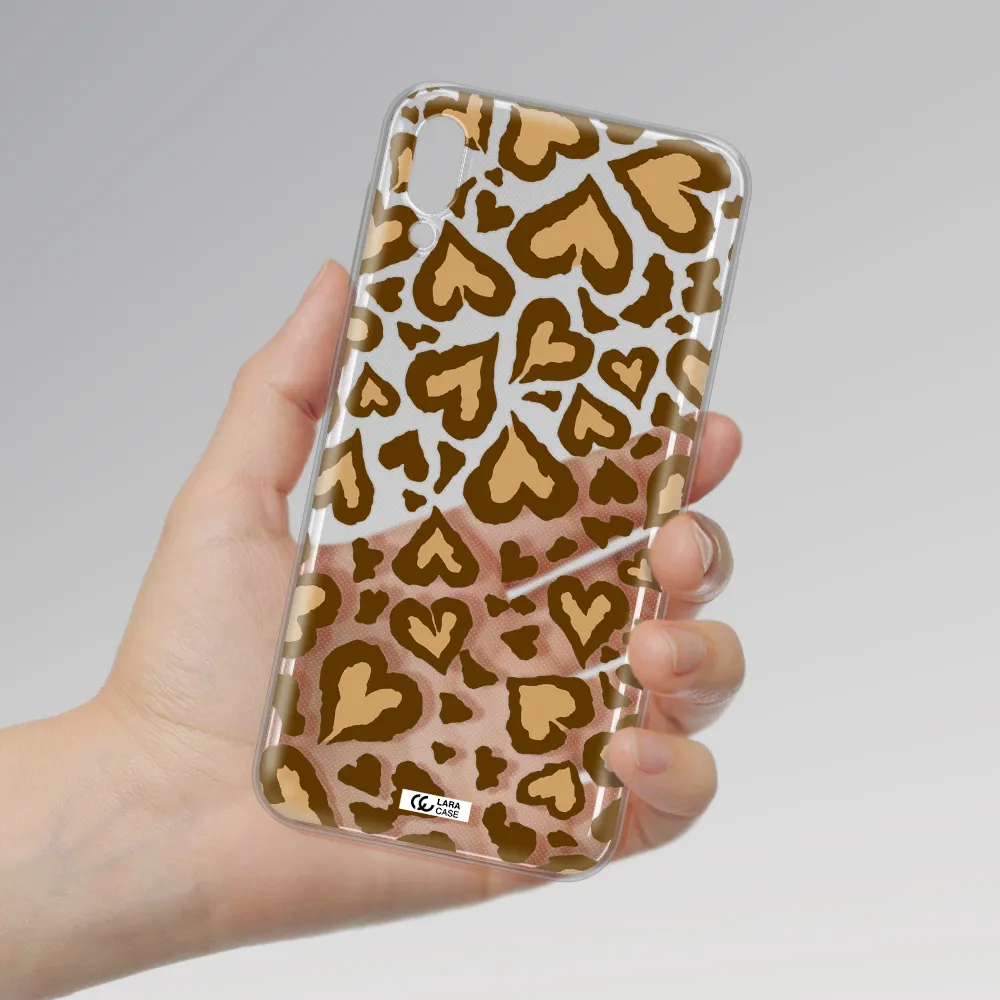 Heart Leopard Samsung M10 Clear TPU Case