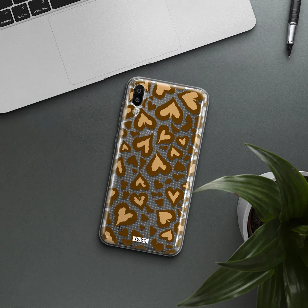 Heart Leopard Samsung M10 Clear TPU Case