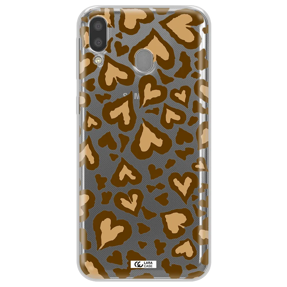 Heart Leopard Samsung M20 Clear TPU Case