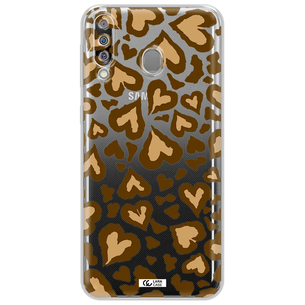 Heart Leopard Samsung M30 Clear TPU Case