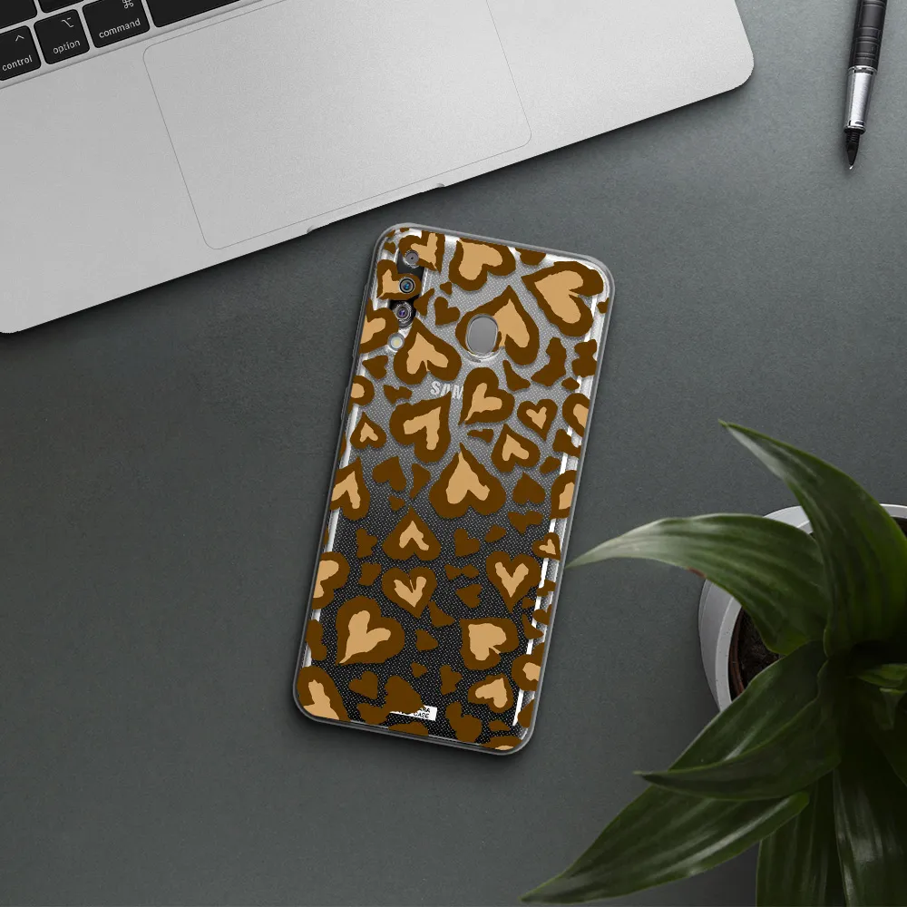 Heart Leopard Samsung M30 Clear TPU Case