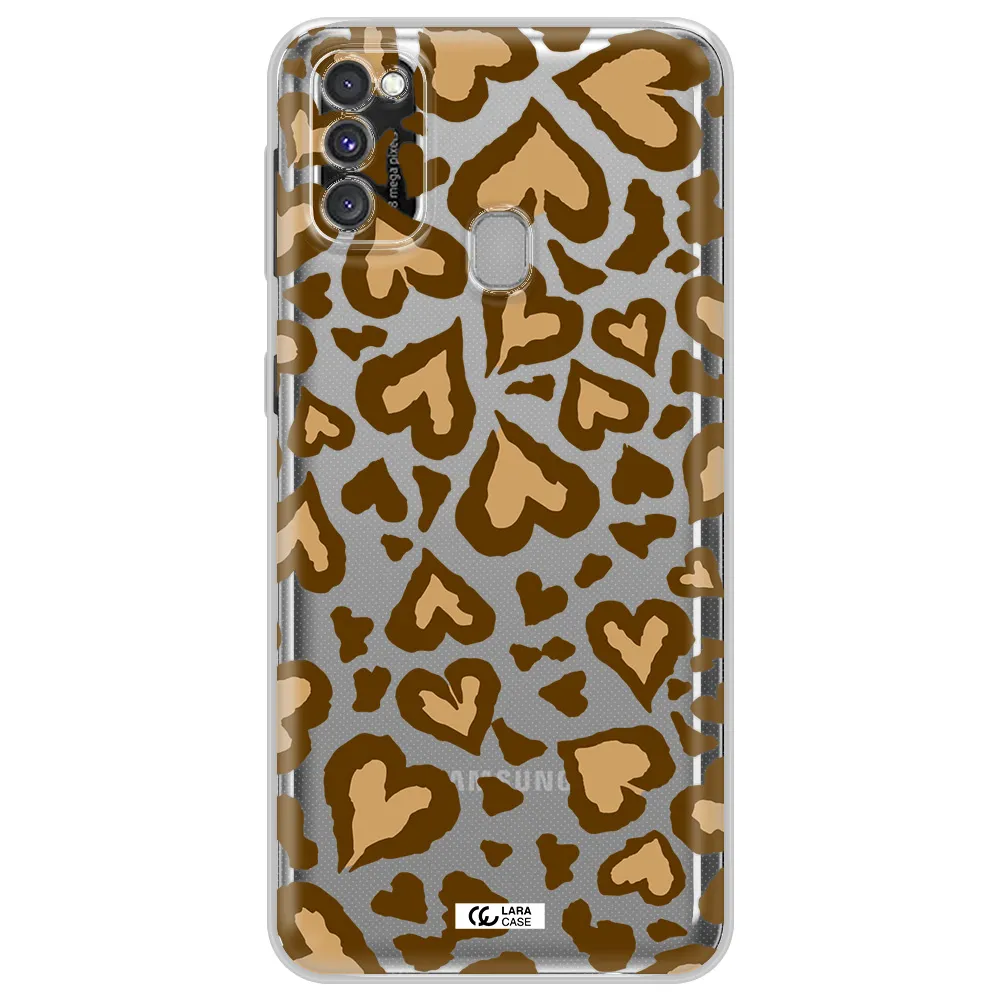 Heart Leopard Samsung M30S Clear TPU Case