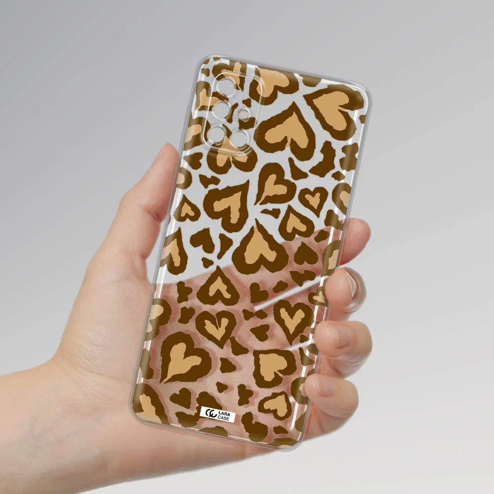 Heart Leopard Samsung M31S Clear TPU Case
