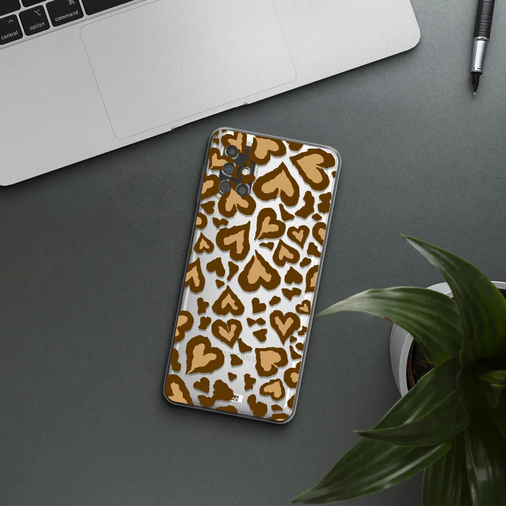 Heart Leopard Samsung M31S Clear TPU Case