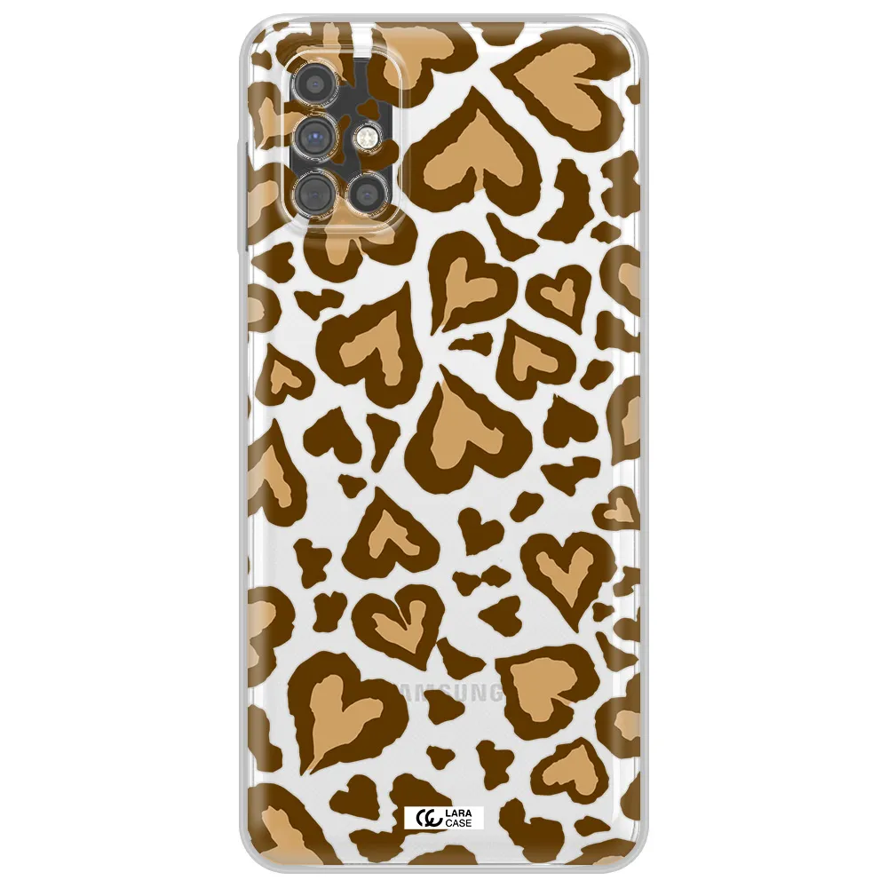 Heart Leopard Samsung M51 Clear TPU Case