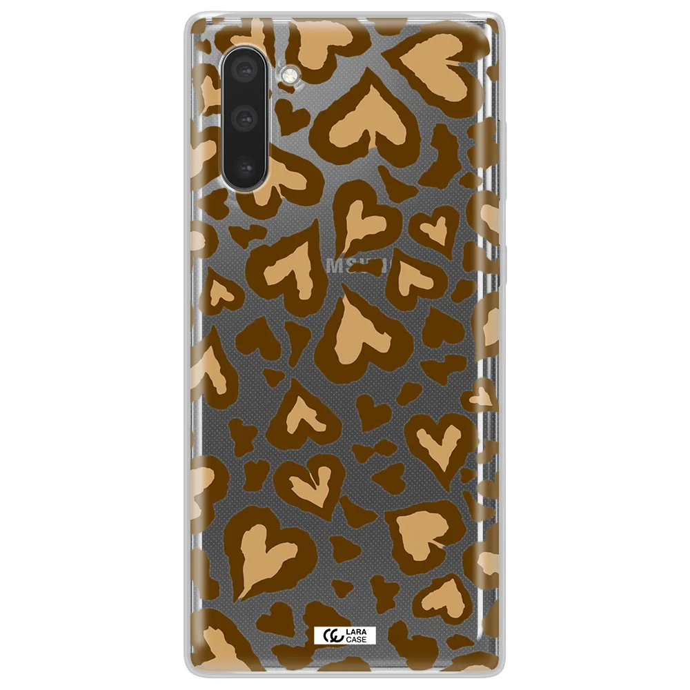 Heart Leopard Samsung Note 10 Clear TPU Case