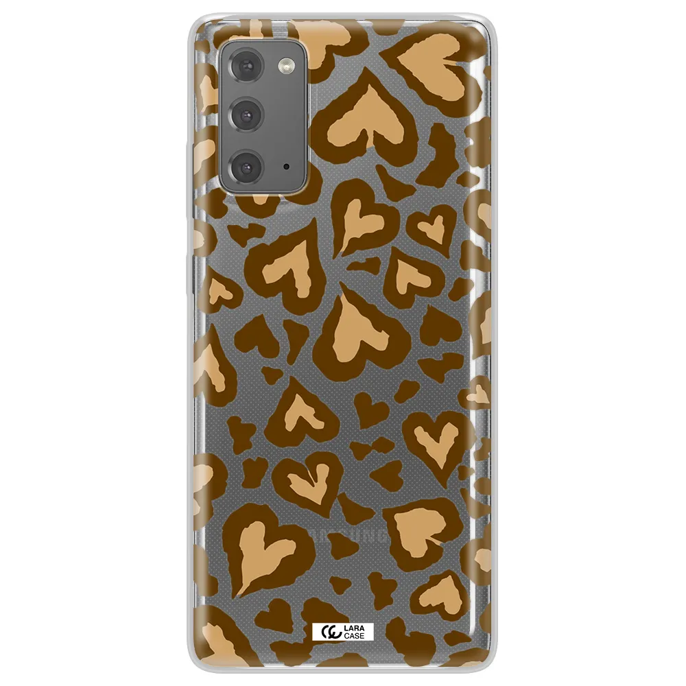 Heart Leopard Samsung Note 20 Clear TPU Case