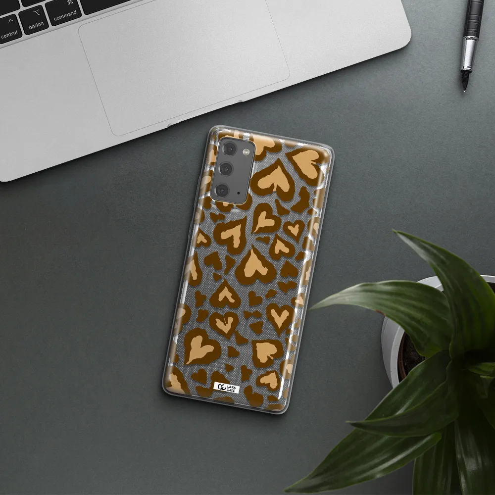 Heart Leopard Samsung Note 20 Clear TPU Case