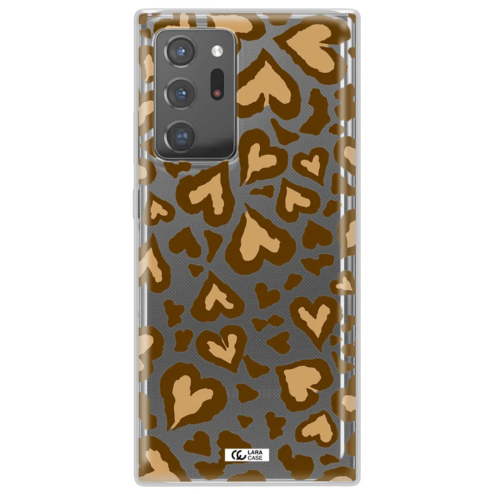 Heart Leopard Samsung Note 20 Ultra Clear TPU Case