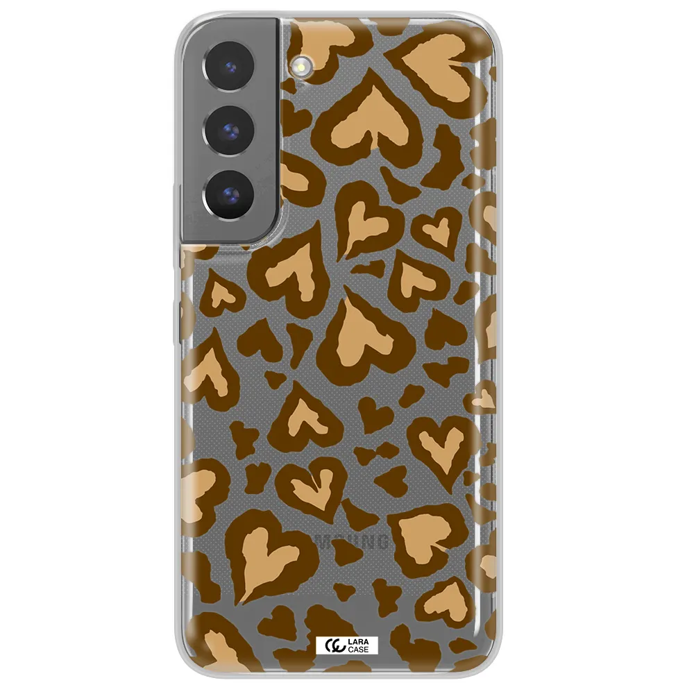 Heart Leopard Samsung S 22 Clear TPU Case