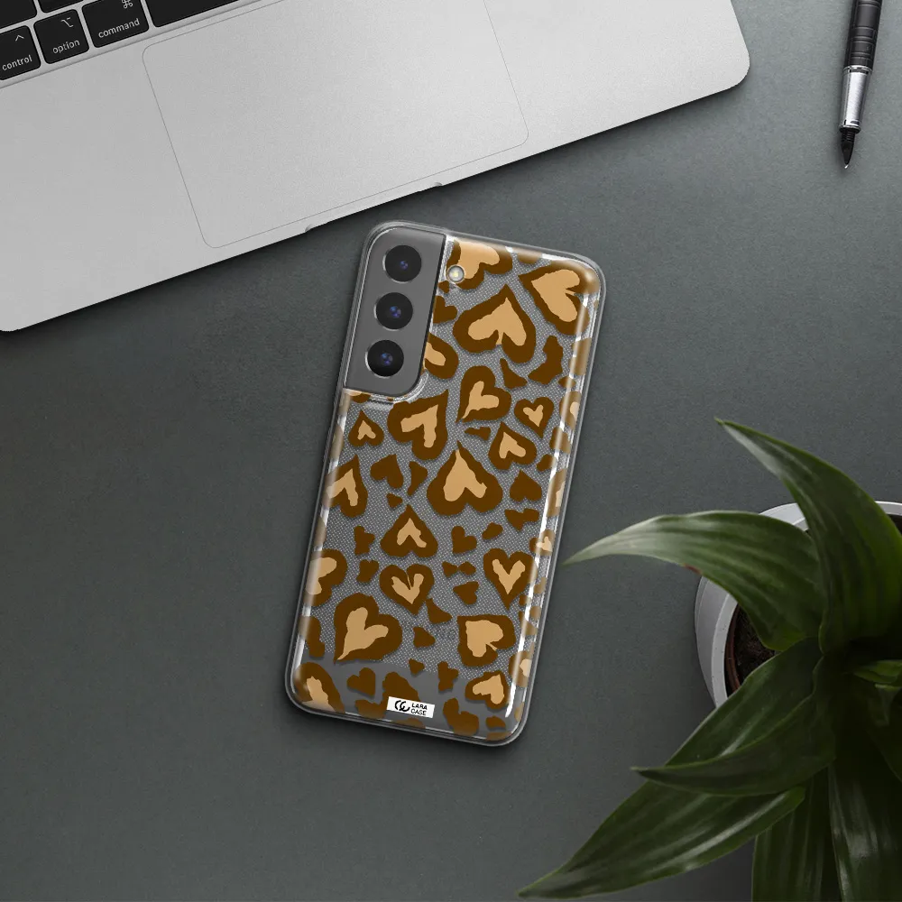 Heart Leopard Samsung S 22 Plus Clear TPU Case