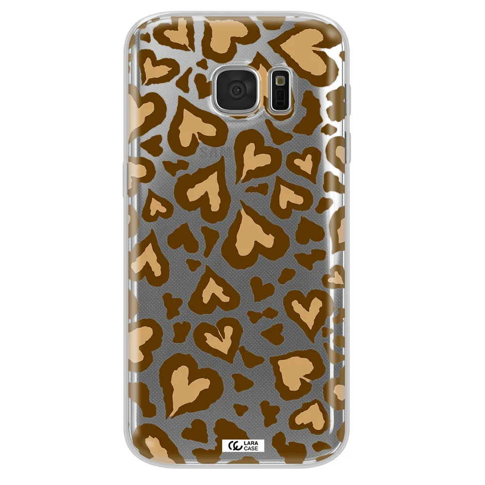 Heart Leopard Samsung S 7 Clear TPU Case