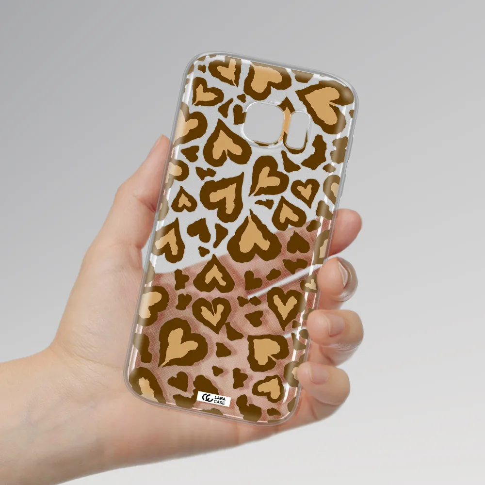 Heart Leopard Samsung S 7 Clear TPU Case