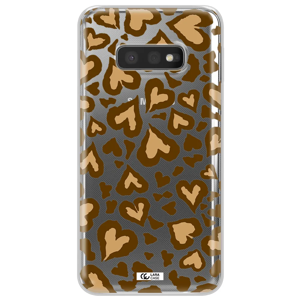 Heart Leopard Samsung S10e Clear TPU Case