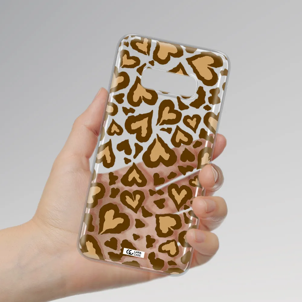 Heart Leopard Samsung S10e Clear TPU Case