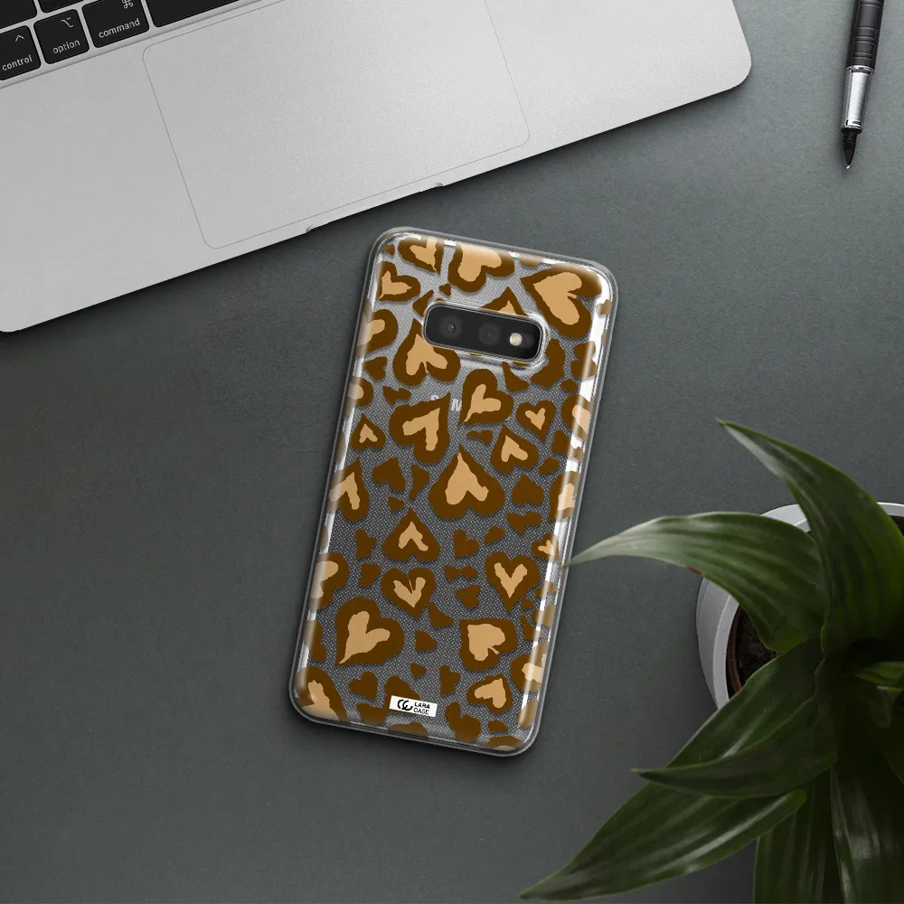 Heart Leopard Samsung S10e Clear TPU Case