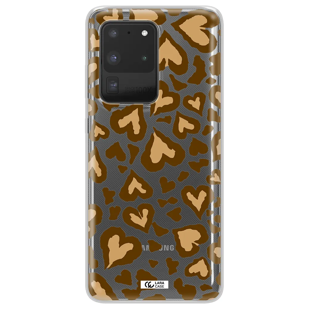 Heart Leopard Samsung S20 Ultra Clear TPU Case