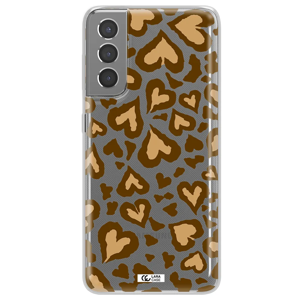 Heart Leopard Samsung S21 Clear TPU Case