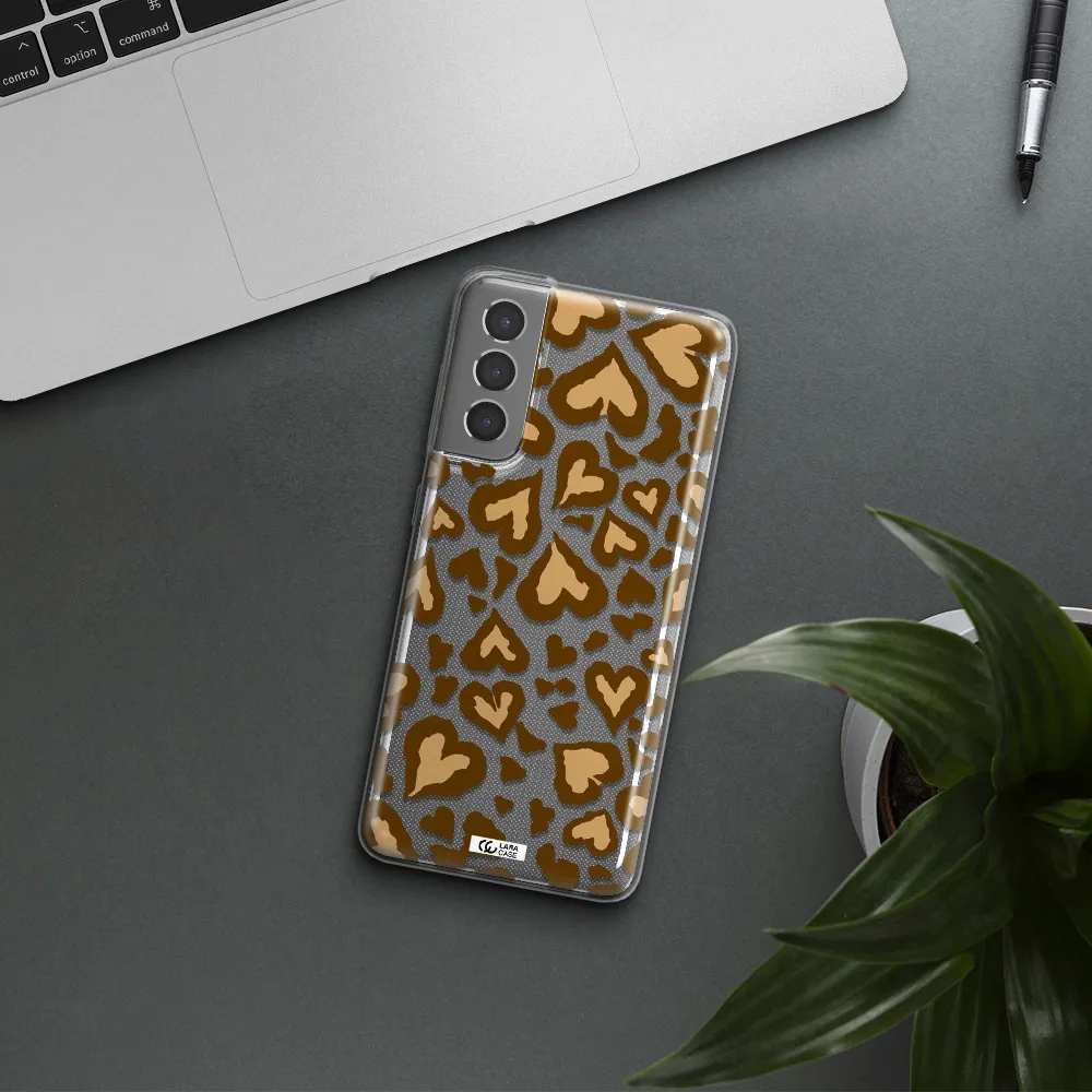Heart Leopard Samsung S21 Clear TPU Case