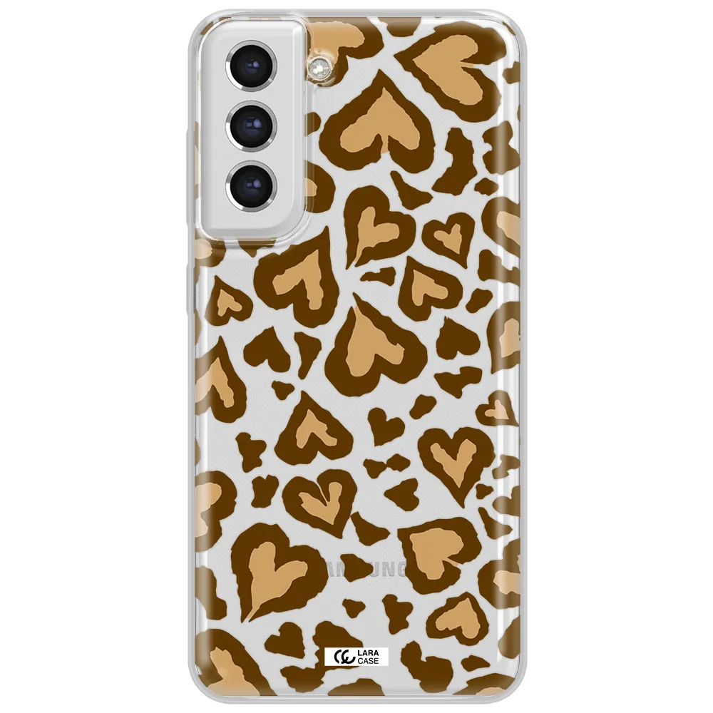 Heart Leopard Samsung S21 Fe Clear Tpu Case