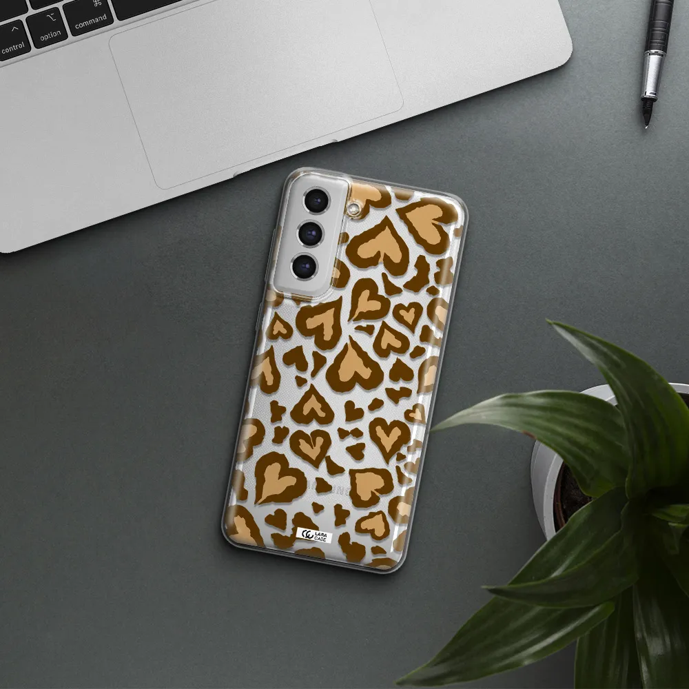 Heart Leopard Samsung S21 Fe Clear Tpu Case