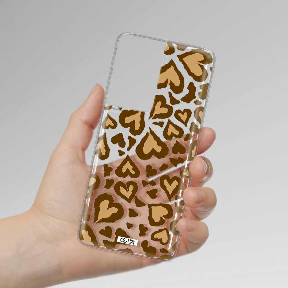Heart Leopard Samsung S21 Ultra Clear TPU Case