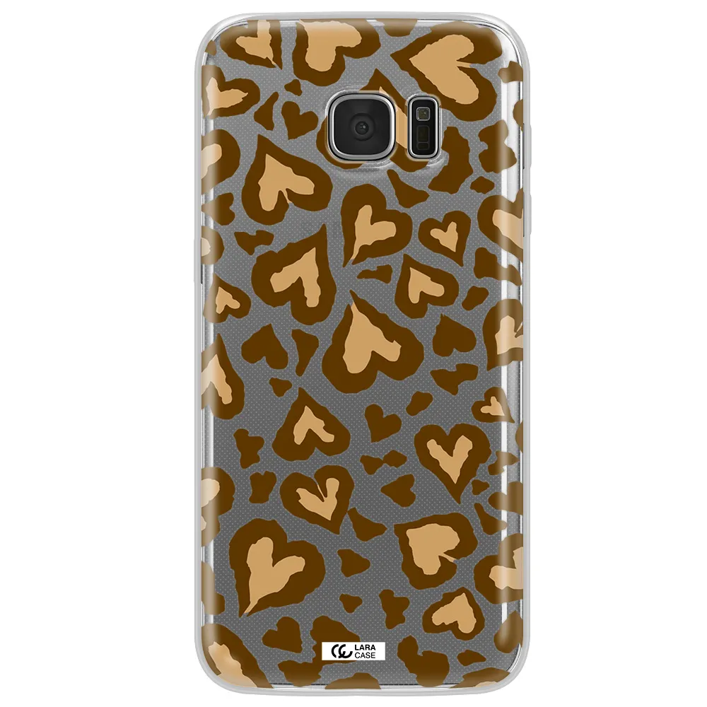 Heart Leopard Samsung S7 Edge Clear TPU Case
