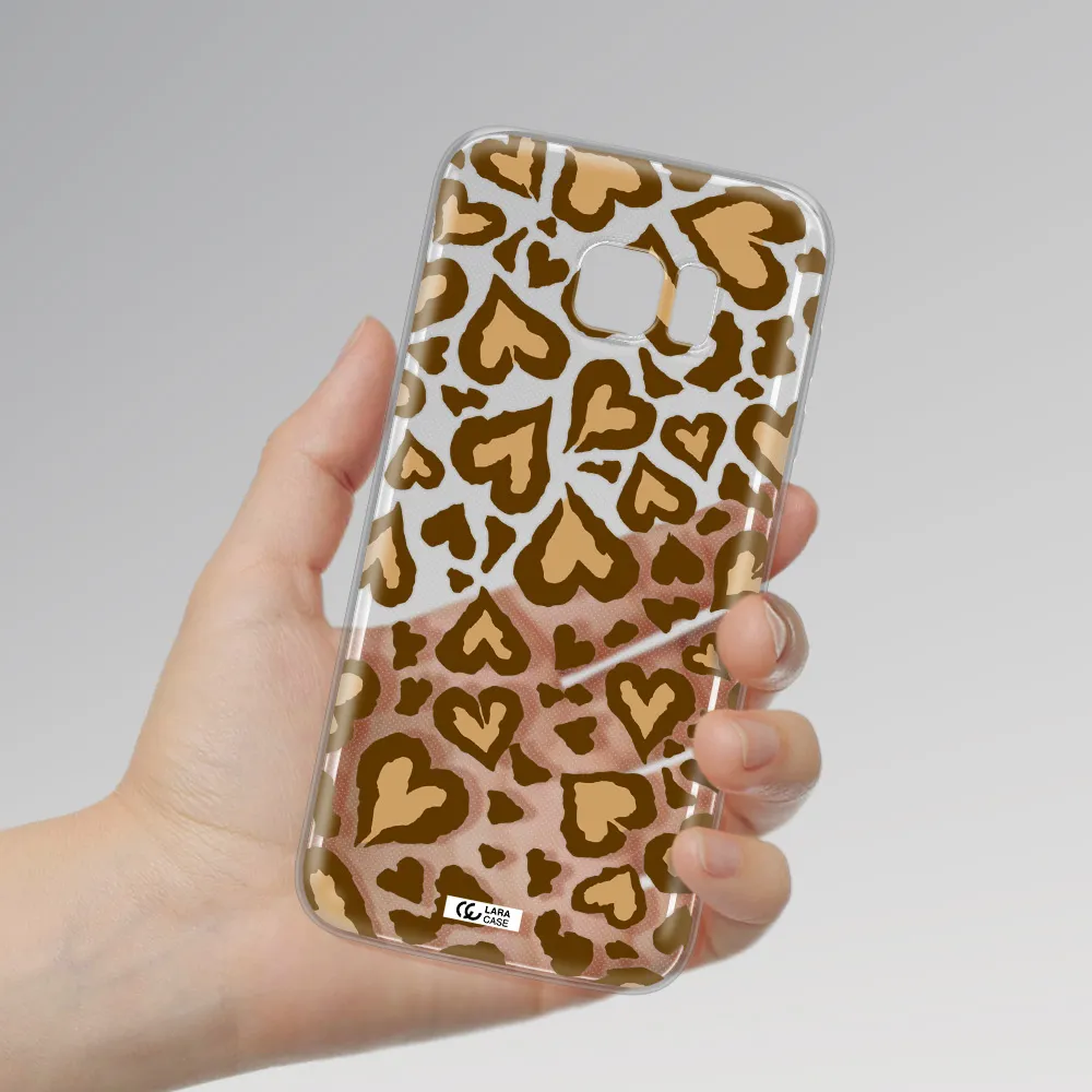 Heart Leopard Samsung S7 Edge Clear TPU Case
