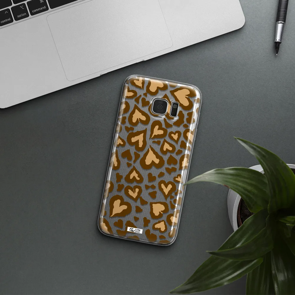Heart Leopard Samsung S7 Edge Clear TPU Case