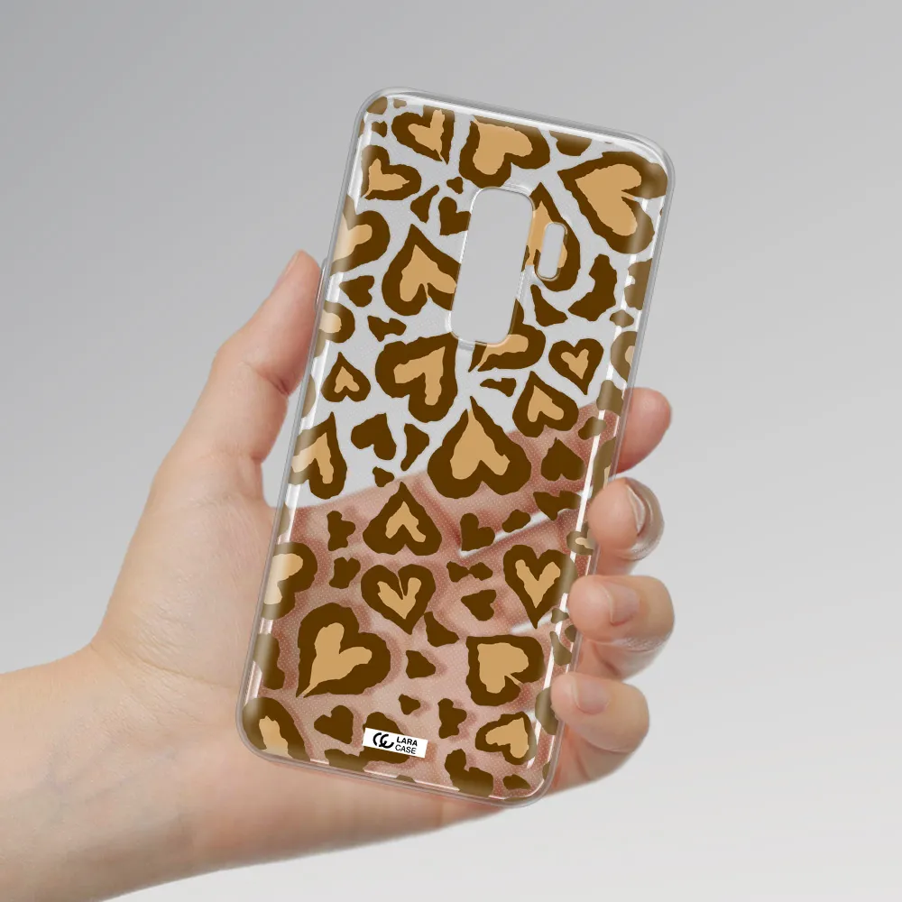 Heart Leopard Samsung S9 Plus Clear TPU Case