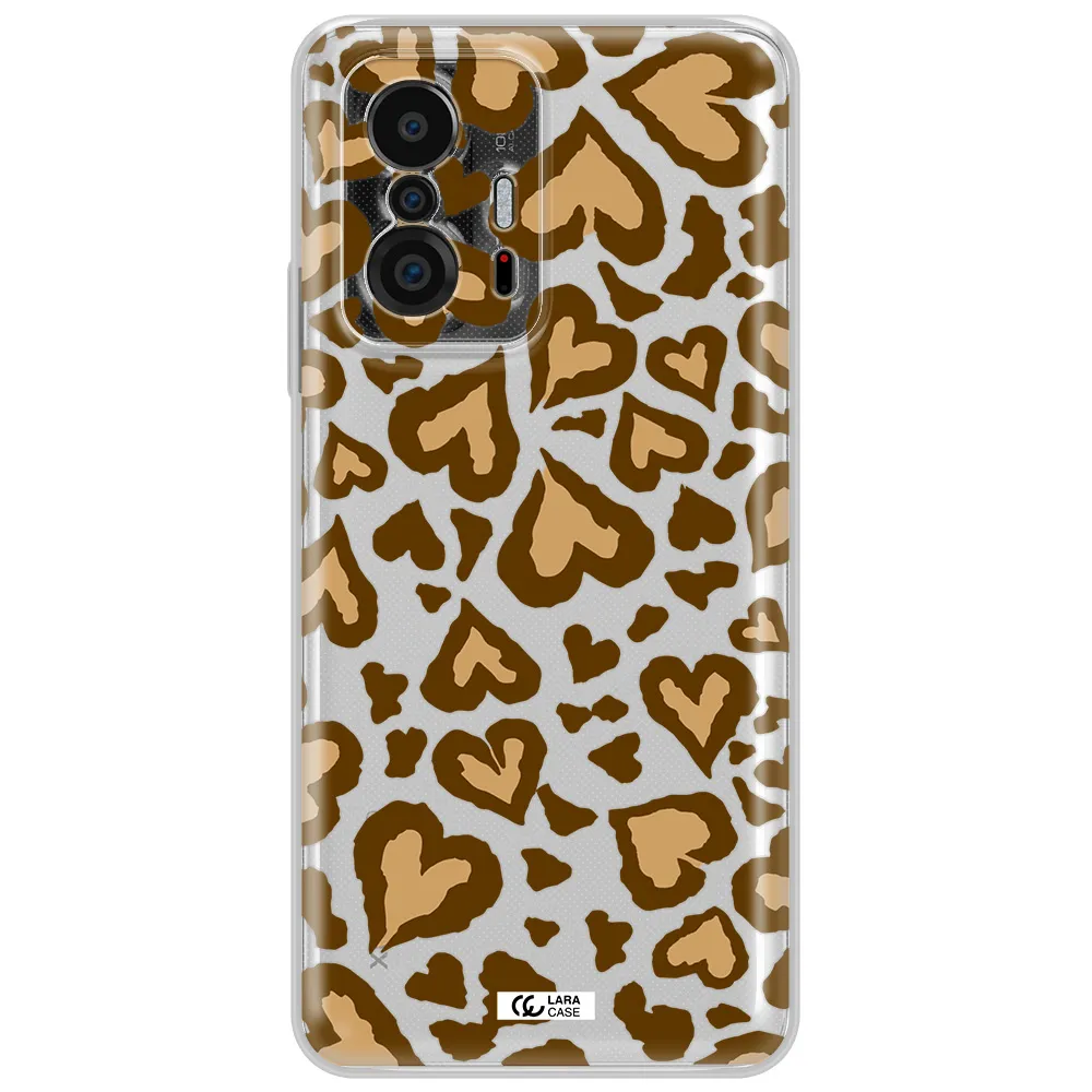 Heart Leopard Xiaomi 11T Clear Tpu Case