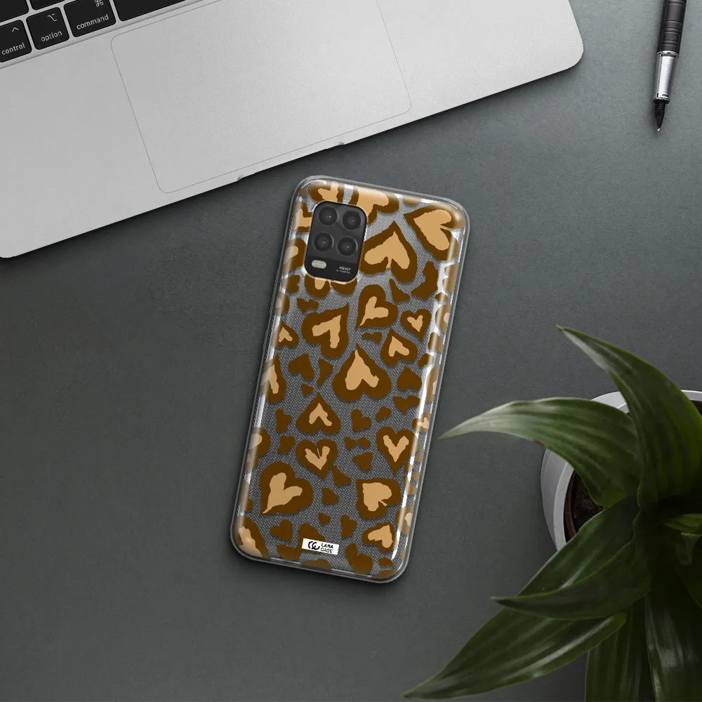 Heart Leopard Xiaomi Mi 10 Lite Clear TPU Case