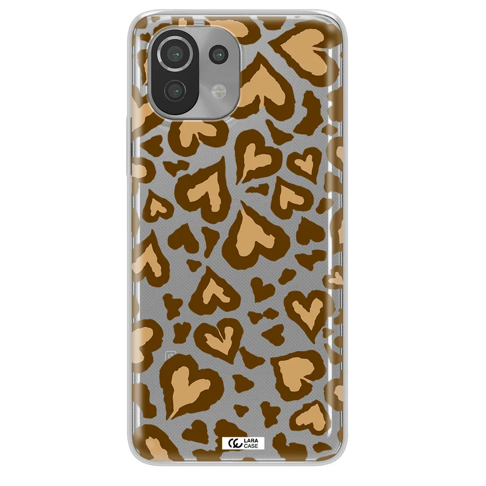 Heart Leopard Xiaomi Mi 11 Lite Clear TPU Case