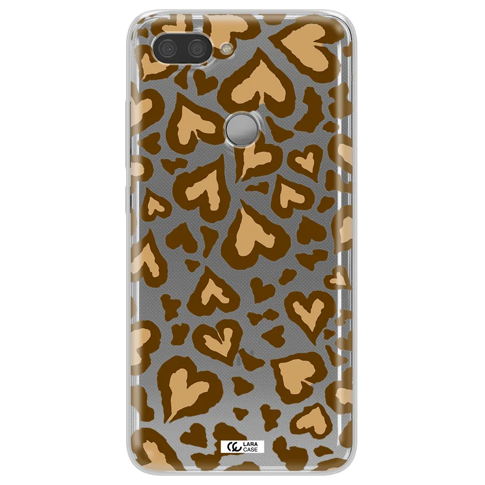 Heart Leopard Xiaomi Mi 8 Lite Clear TPU Case