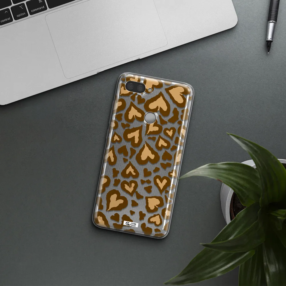 Heart Leopard Xiaomi Mi 8 Lite Clear TPU Case
