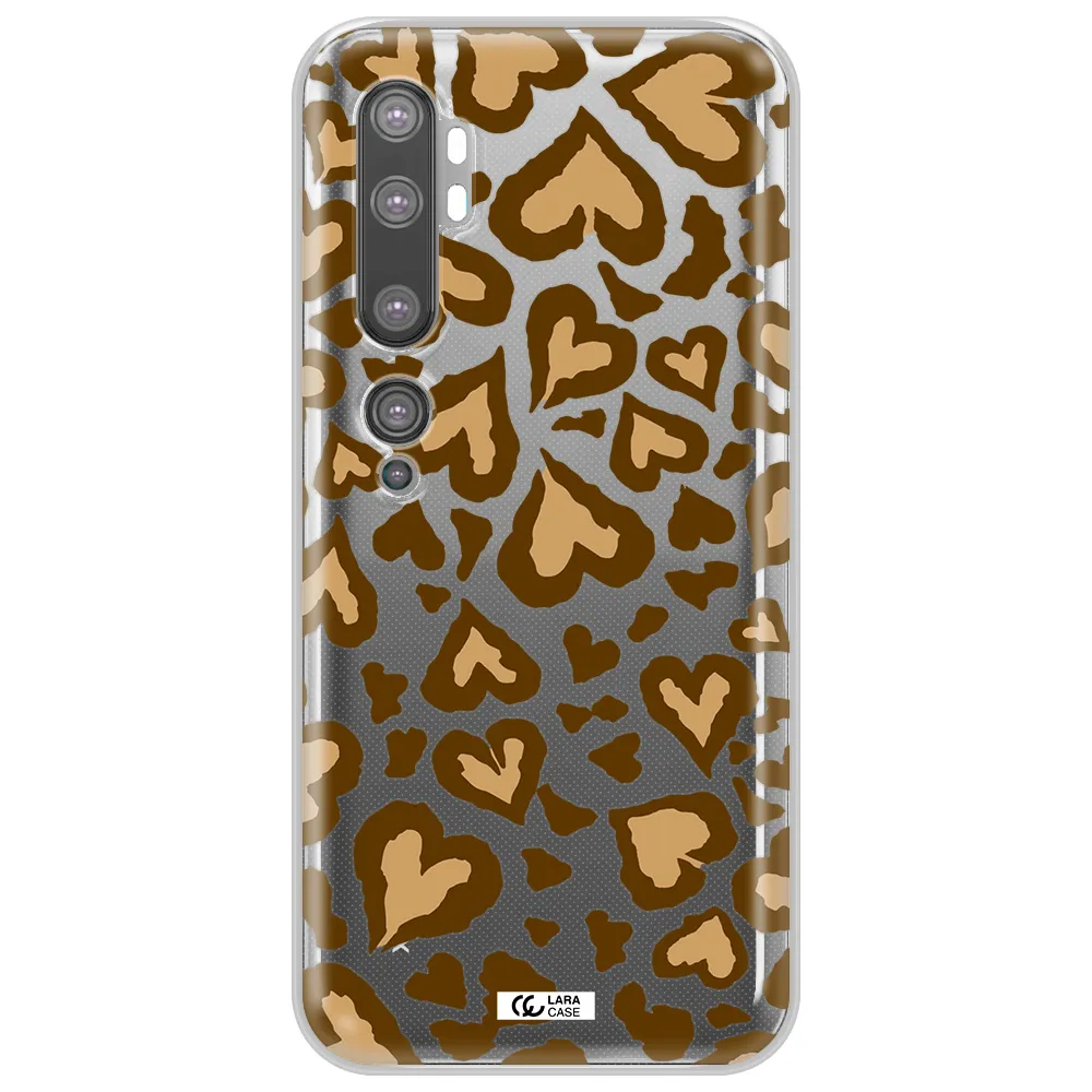 Heart Leopard Xiaomi Mi Note 10 Clear TPU Case